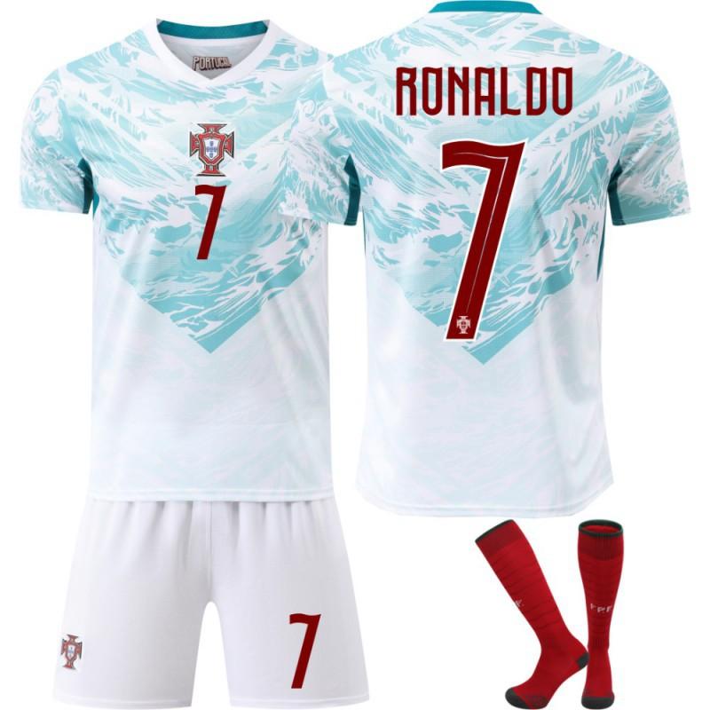 

World Cup Portugal Away Jersey Set No. 7 C Ronaldo 8 B Fee Children s Football Shirt XXXL code