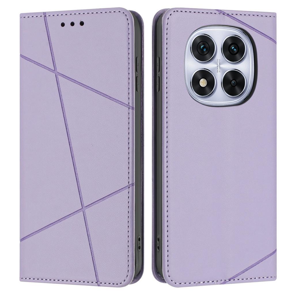 Peněženkové pouzdro pro Xiaomi Redmi Note 14 Pro+ 5G/14 Pro 5G/14 Pro 4G/Poco X7 5G Kožený kryt na telefon se stojánkem s potiskem linek a zápěstním poutkem