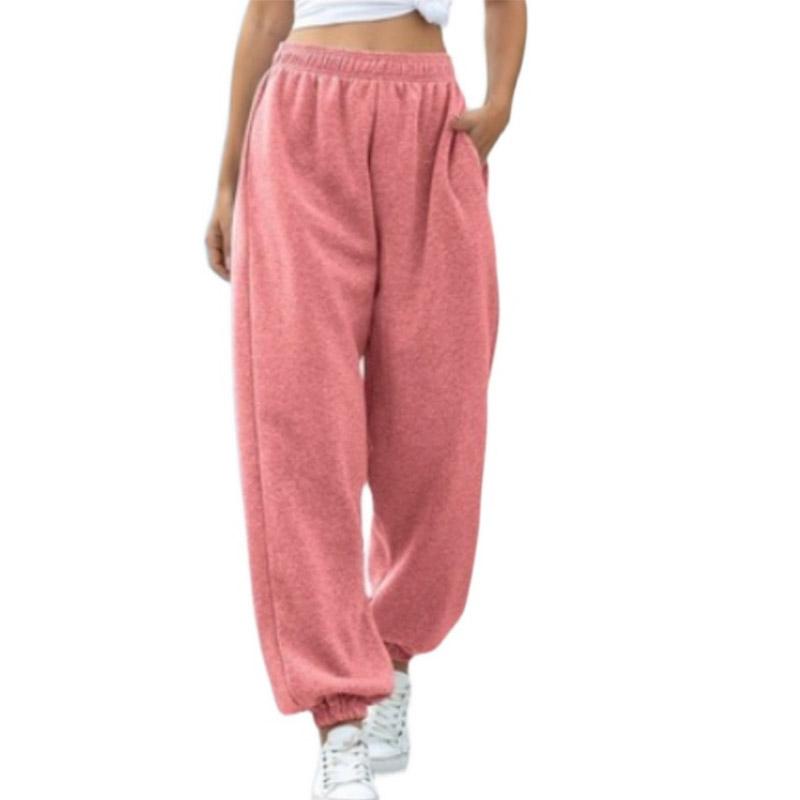 Elastic High Waisted Wide Leg Pants Women's Loose Oversized Casual Pants Solid Color Ankle Pants Autumn and Winter