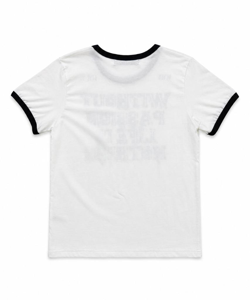 Damiswi Vintage Lettering Ringer T-Shirt_Charcoal