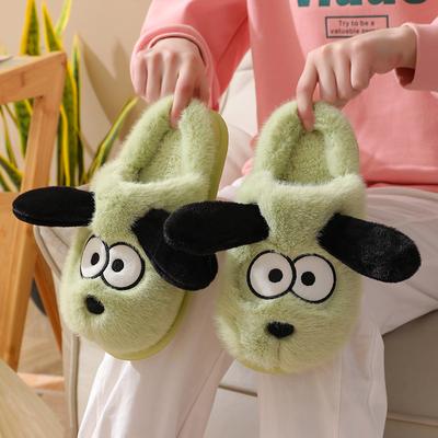 2024 Neue Baumwollpantoffeln Niedliche Damen Winter Indoor Zuhause Warm Eltern-Kind Plüsch Hausschuhe Herren Baumwolle Boden Slipper Schuhe