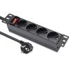 Qoltec Aluminum PDU Power Strip for 19'' RACK | 1U | 16A | 6xSCHUKO | 1.8m