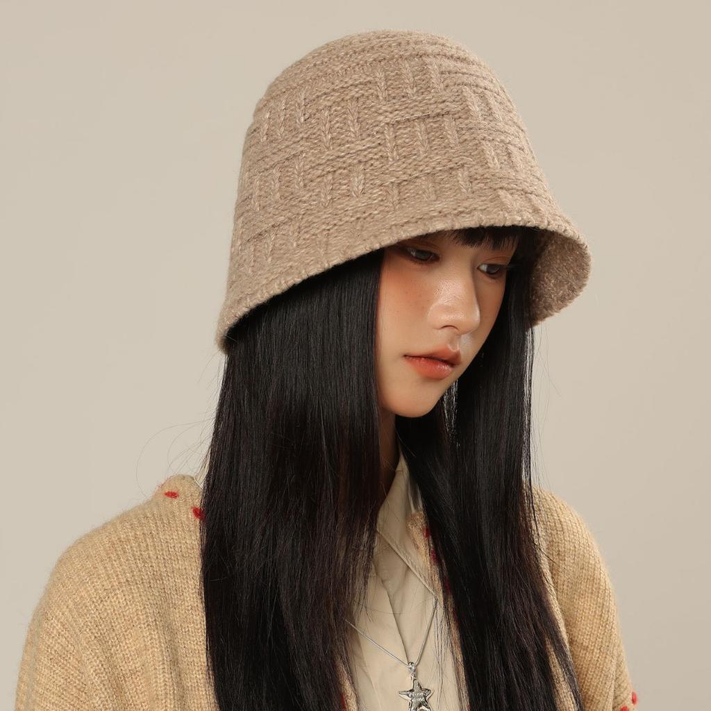Fisherman Cap Warm Sun Bonnet Beanie For Outdoor Foldable New Casual Autumn Winter Women'S Knitted Bucket Hat