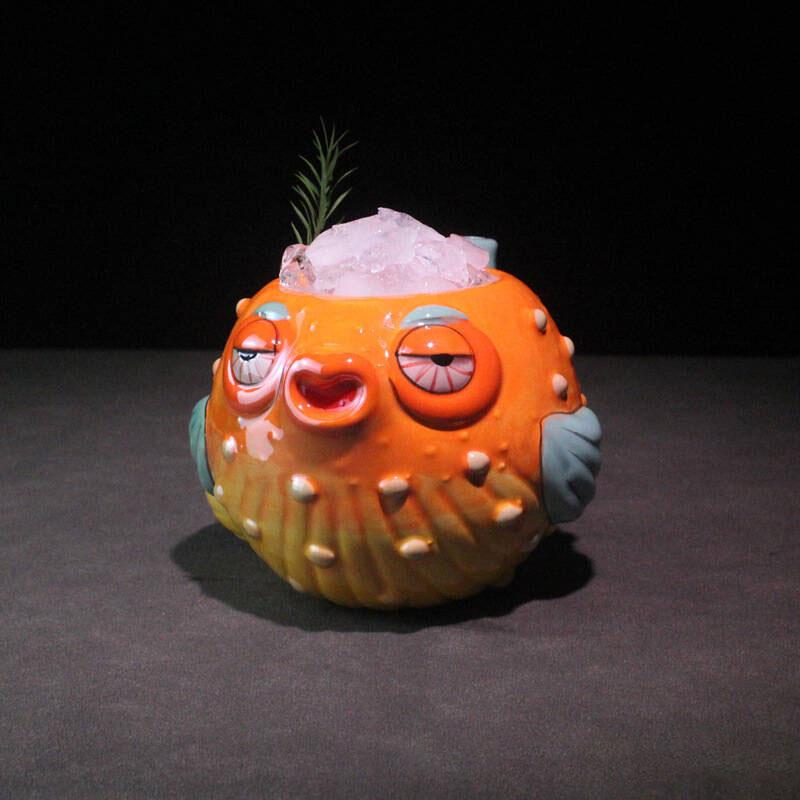 Cute Fish Shaped Ceramic Cup Tiki Mugs Bar Christmas Drinkware Creative Cocktail Cup Halloween Gift Home Decor Halloween Fun Mug