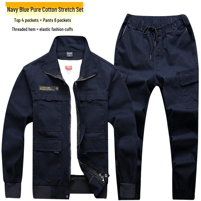 

Мужской весенне-осенний камуфляжный рабочий костюм - Чистый хлопок, эластичная одежда для защиты труда 180