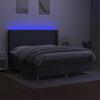 VidaXL Slat Bed Base with Mattress and LED, Upholstered Bed, Double Bed, Adult Bedroom Interior Bed, 3138726