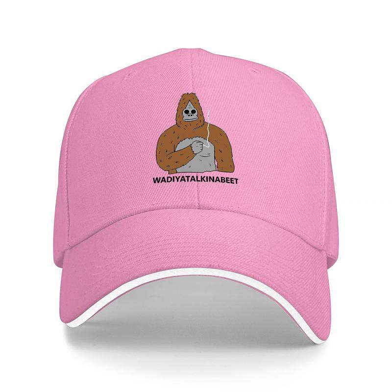 Sasquatch Knitting Cap Black Baseball Hat with Funny Bigfoot Design for Outdoor Adventures and Casual Wear