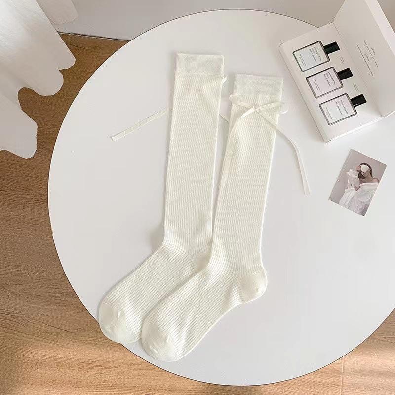 Women's Ribbon Bowknot Ballet-Style Over-the-Knee Lolita Socks