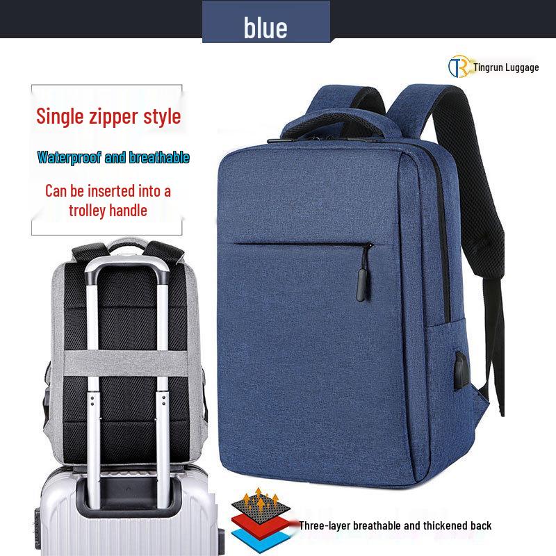 Cross-Border Business Computer Backpack with USB, 17.3" & 15.6" Sizes, Outdoor Use, Custom Logo Option