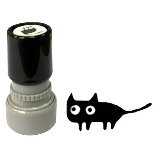 

Cute Black Cat Stamp Self Inking Cat Pattern Stamp Mini Kitten Stamp for Journals Cards Planners Scrapbooks Decoration A