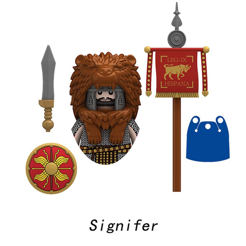 Medieval Ancient Military Figures Series Legion Flag Bearer Trumpeter Crossbowman Centurion Infantry Model Building Blocks Toys