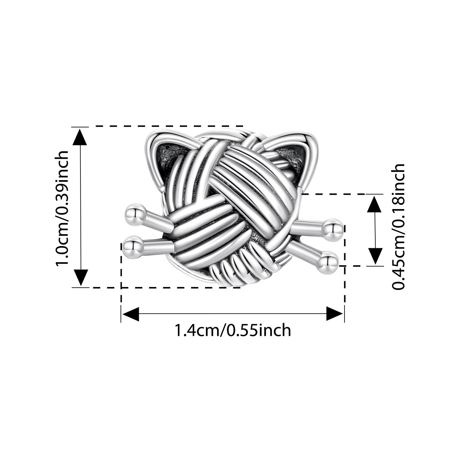 

WOSTU 925 Silver Black Cat Pendant Yarn Kitty Charm Cute Animal Fit for Women Bracelet&Necklace DIY Fine Jewelry Gift