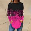 T-shirt da Donna Estiva a Manica Lunga con Stampa 3D Moda Versatile Traspirante Tendenza Casual