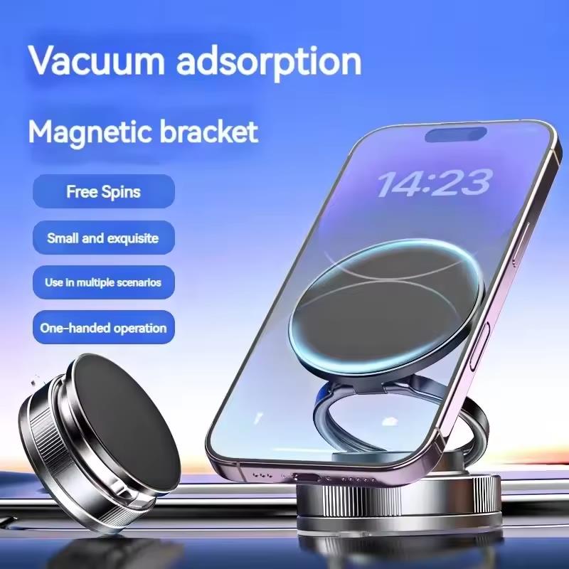 Foldable Super Strong Magnetic Vacuum Suction Phone Holder Stand Universal for iPhone 16/15/14/13/12 Car Bracket For All Phone