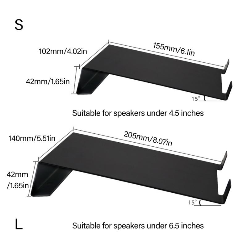 Space Efficient Ergonomic Speaker Stands with AntiVibration Pad for Bookshelf Speakers and Amplifiers