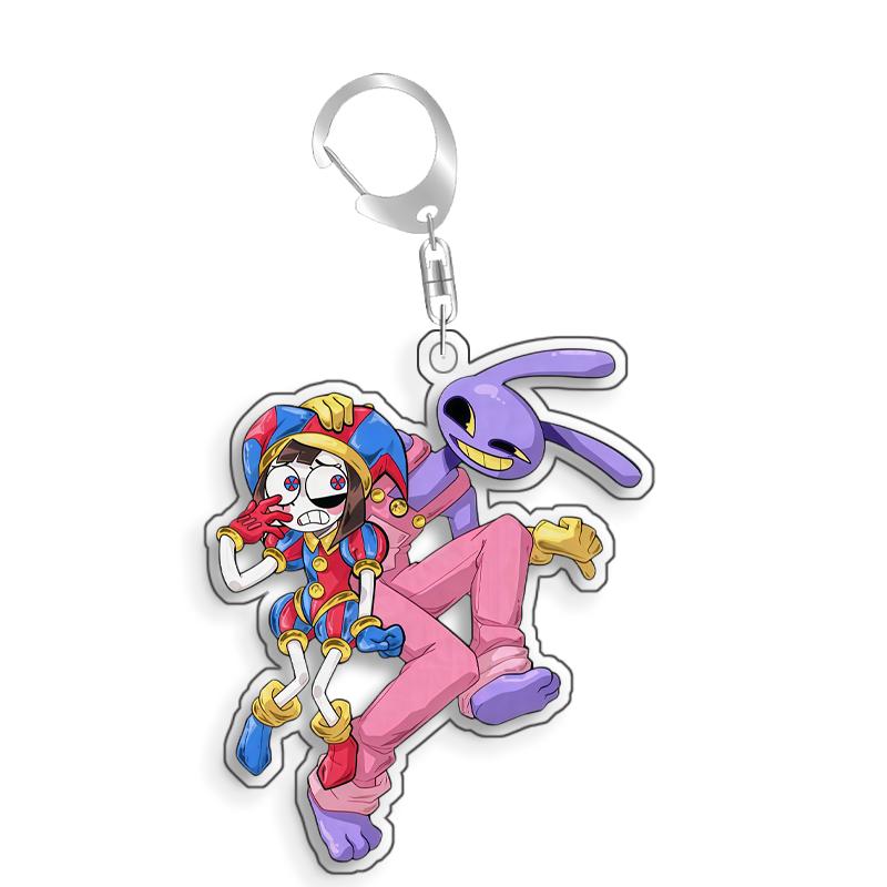 For The Amazing Digital Circus Ragatha Pomni Gangle Kinger Acrylic Selfmade Cute Cartoon Anime Keychain Pendant Toy Gifts 5cm