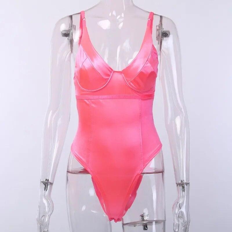 

Слінг без рукавів Жилет Жіночі однотонні сексуальні комбінезони Жіночі комбінезони Модні приталені боді без спини Жіночий одяг 30728 XL рожевий червоний колір