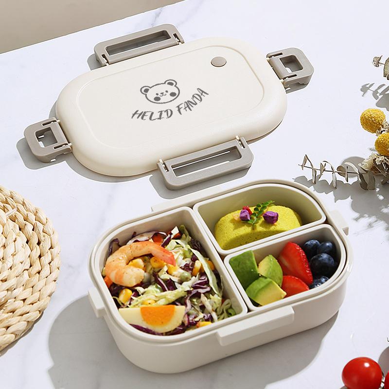 

Ланч-бокс 800 мл Портативный пластиковый бенто-бокс Микроволновка Школа Студент Ребенок Герметичный контейнер для еды белый