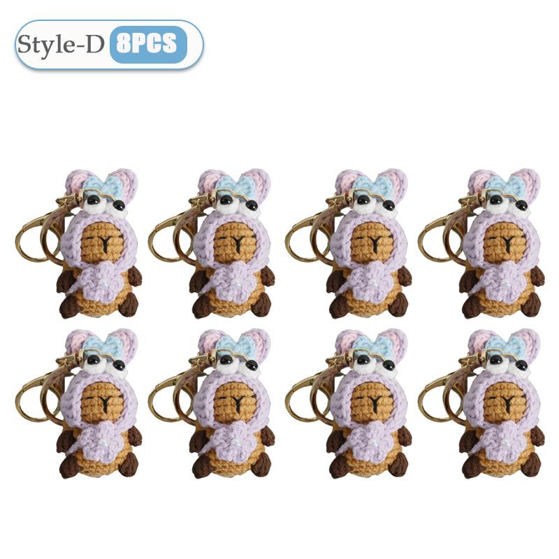 1-10PCS Capybara Crochet Doll Ornament Crochet Positive Energy Dolls Handmade Toy Desk Office Room Decoration Christmas Gifts