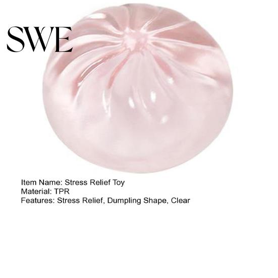 Dumpling Fidget Toy Stress Relief Squeeze Clear Mini Steamed Bun Sensory Reducer Soft Stretchy Ball Party Favors Portable