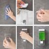 Bathroom Transparent Soap Dispenser Manual Press Soap Dispenser with Holes Wall-mounted Non-marking Disinfection Bottle