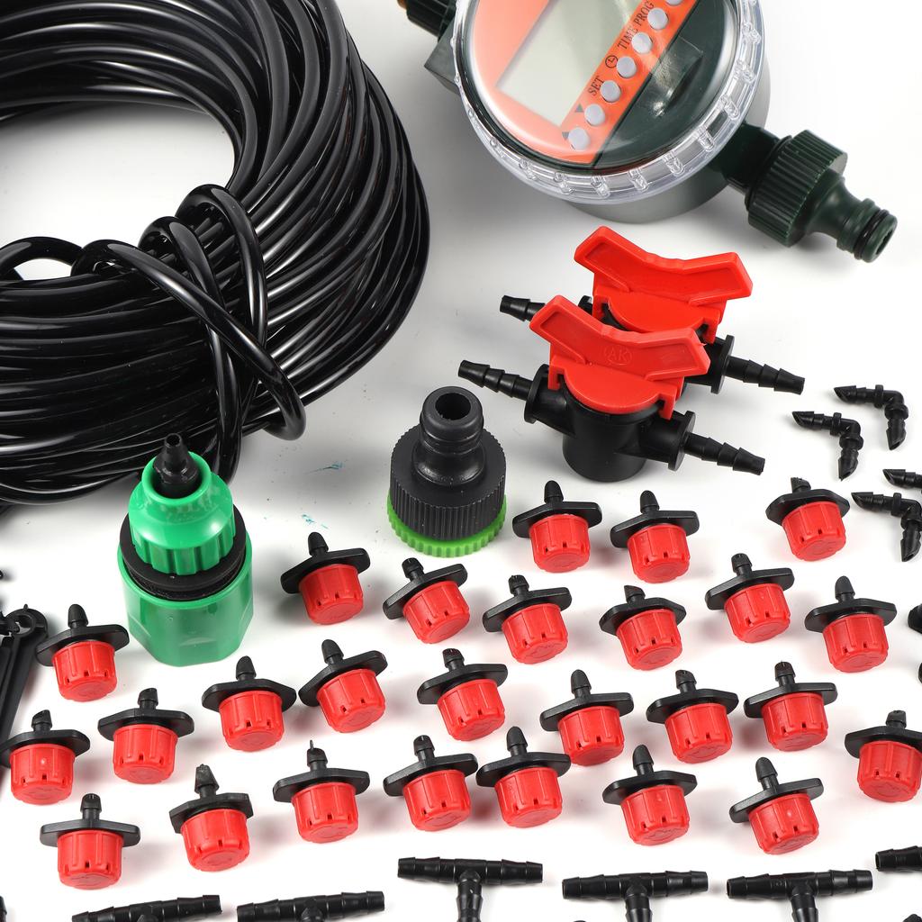5~40m Automatic Garden Watering System Kit Rain Sensor Water Timer Dripper Irrigation Combination Lawn Potted Watering Supplies