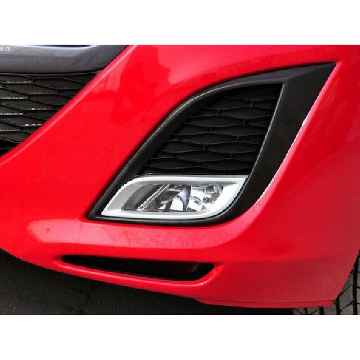 For Mazda 3 2010-2011 1 Pair Silver Front Bumper Fog Light Lamp Cover Bezel Trim