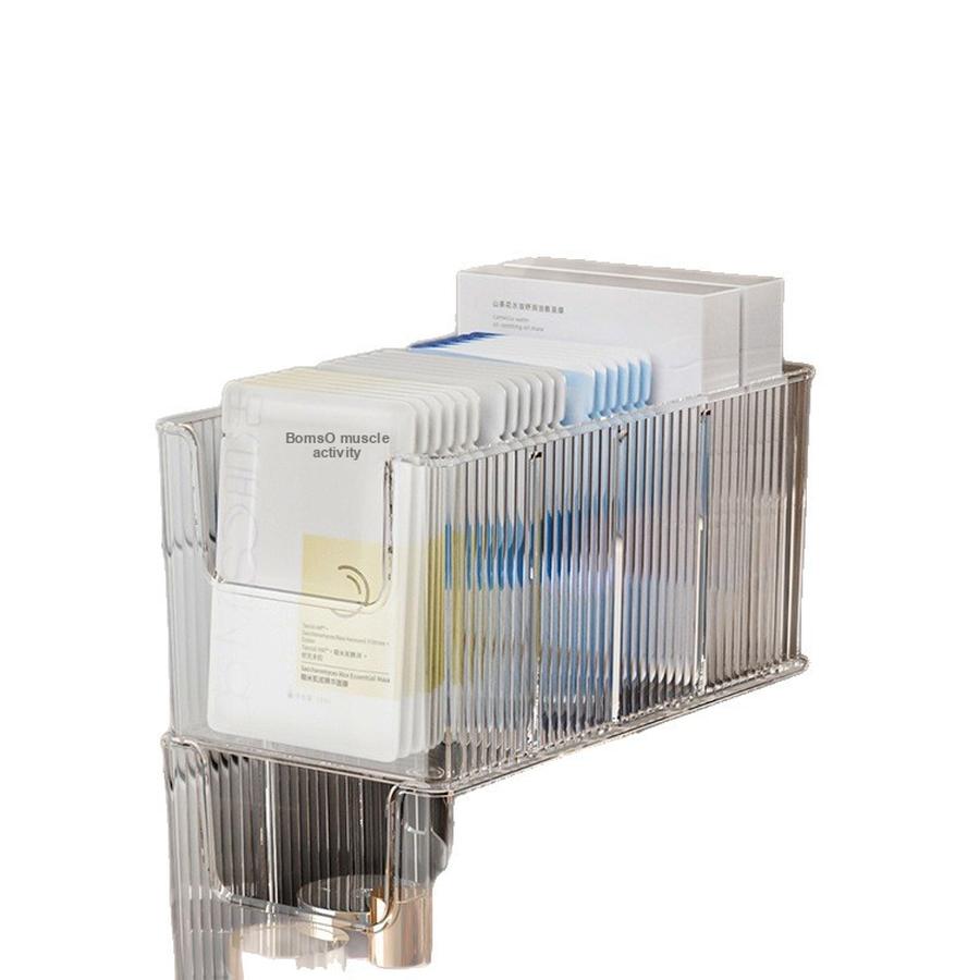 Acrylic Facial Mask Organizer Storage Box with Compartments for Makeup and Skincare