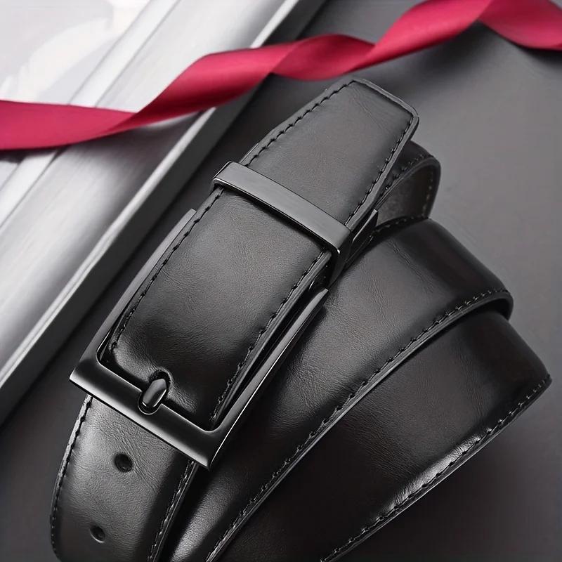 1pc Men's Belt Rotating Alloy Buckle Belt Trend High End Authentic Belt Casual Business Plus Size Jeans Belt Wearable Both Sides