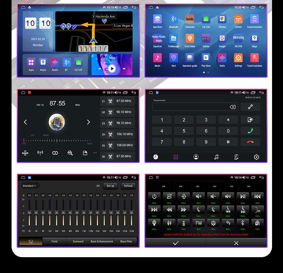 Android Central Control Screen with Wireless CarPlay for 2007-2012 Mitsubishi Lancer Models