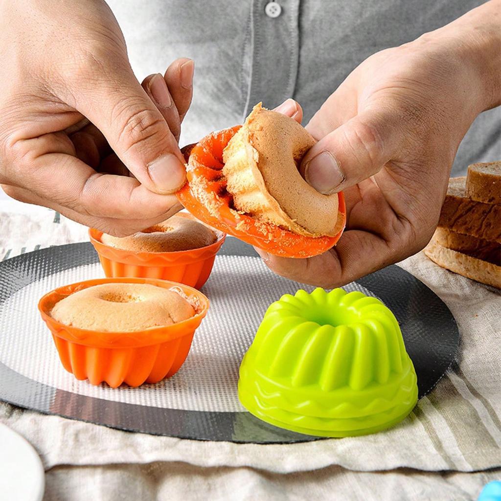 1/3/5Pcs Silicone Cake Molds Muffin Cake Cups Egg Tart Cupcake Dessert Baking Mold Bakeware Tools Color Random