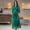 2024 Women's European & American V-Neck Bohemian Slimming Long Dress