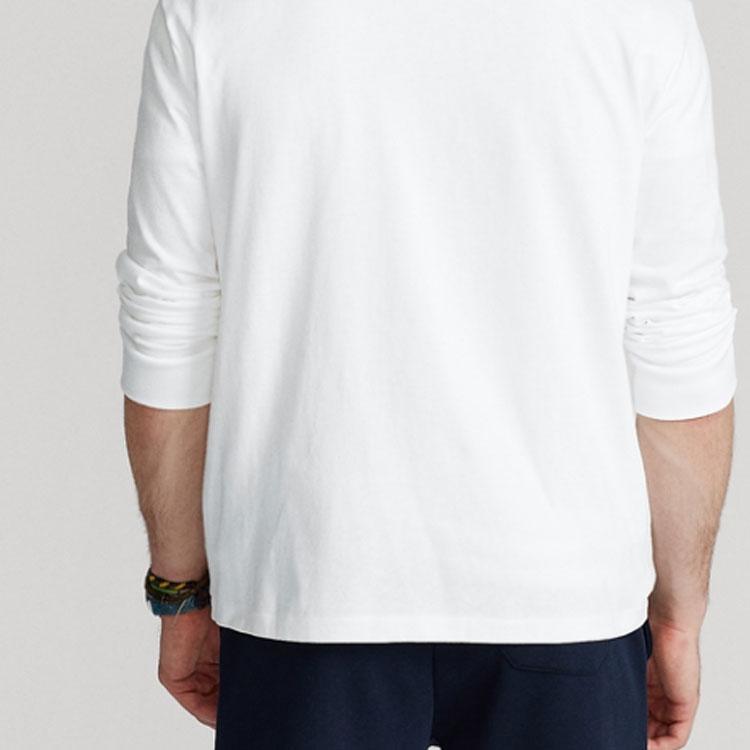Polo Ralph Lauren Solid Color Crew Neck Casual Long Sleeve T-Shirt Men Tops White MNPOTSH16820170-100