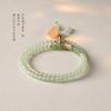 Artistic and fresh, new Chinese style, jade green glass lotus pod double-ring fine layered bracelet for women, elegant and high-end