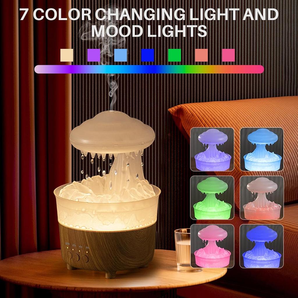 Xiaomi Rain Humidifier Water Drip,Mushroom Essential Oil Diffuser with 7 Changing Colors,Aroma Diffuser Mushroom Humidifier for Home