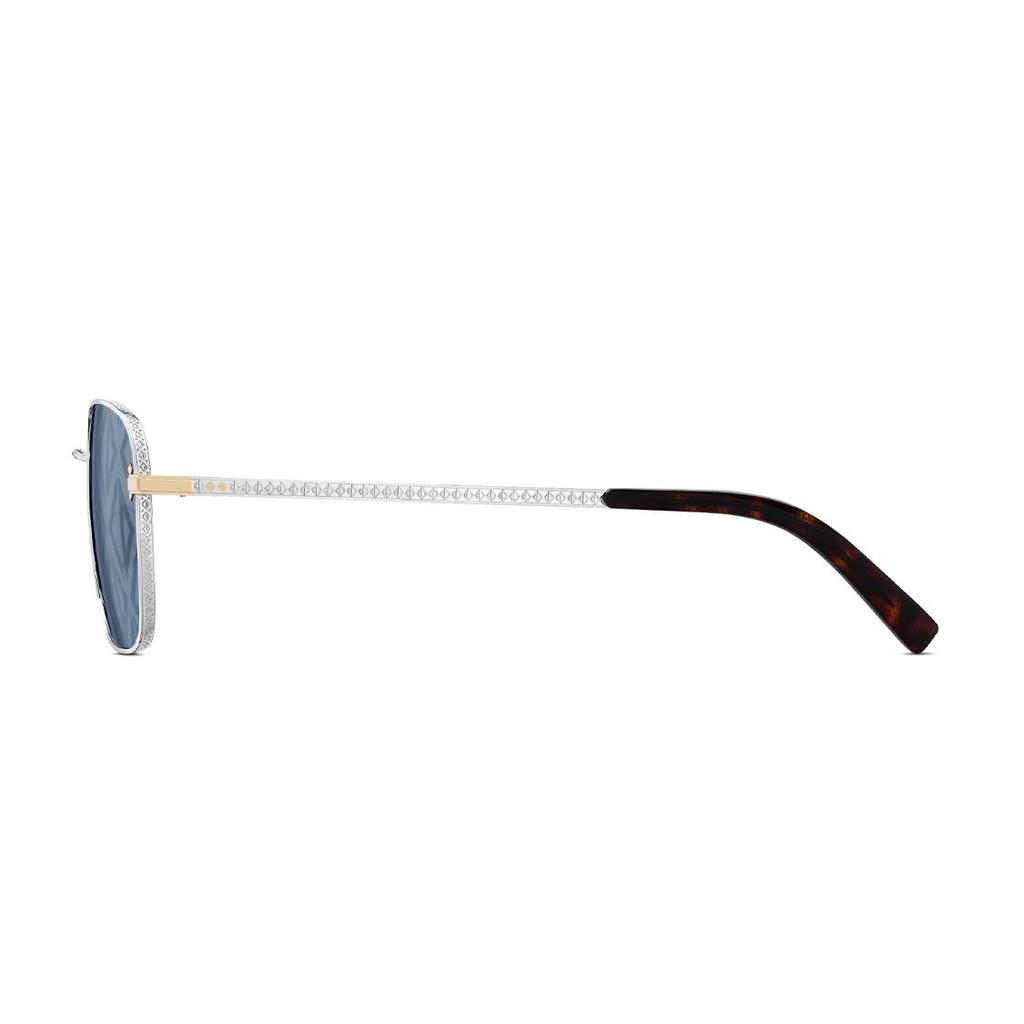 Dior CD Diamond S4U Blue Mirror CD Diamond Pattern Metal Frame Square Sunglasses Men Sunglasses CDDMS4UXT-F2B4