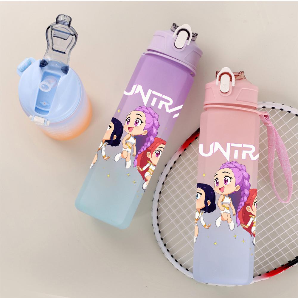 750ml Wasserflasche K-Pop Demon Hunters Bedruckt Große Kapazität Trinkbecher Tragbar Outdoor Sport Wasserbecher Kinder Kinder Geschenk