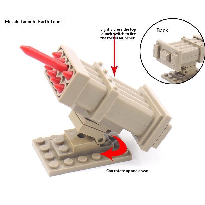 2024 Missile Launch Bricks Model Set Military Figures DIY Educational Toy Kits for Boys Creative Building Play