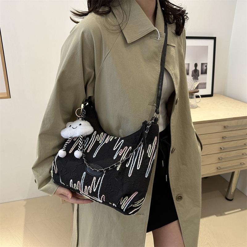 Commuting Simple Textured Bag for Women New Casual and Beautiful Crossbody Bag Large Capacity One-shoulder Toe Bag for Class