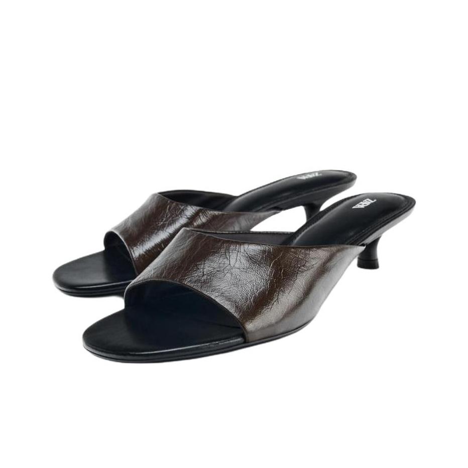 Zara Fashionable Minimalist Anti-Friction Slide Sandals Women footwear Brown 1347610700