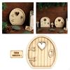 3D Wooden Door Miniatures Kit with Window Doormat Decoration, Three-Dimensional