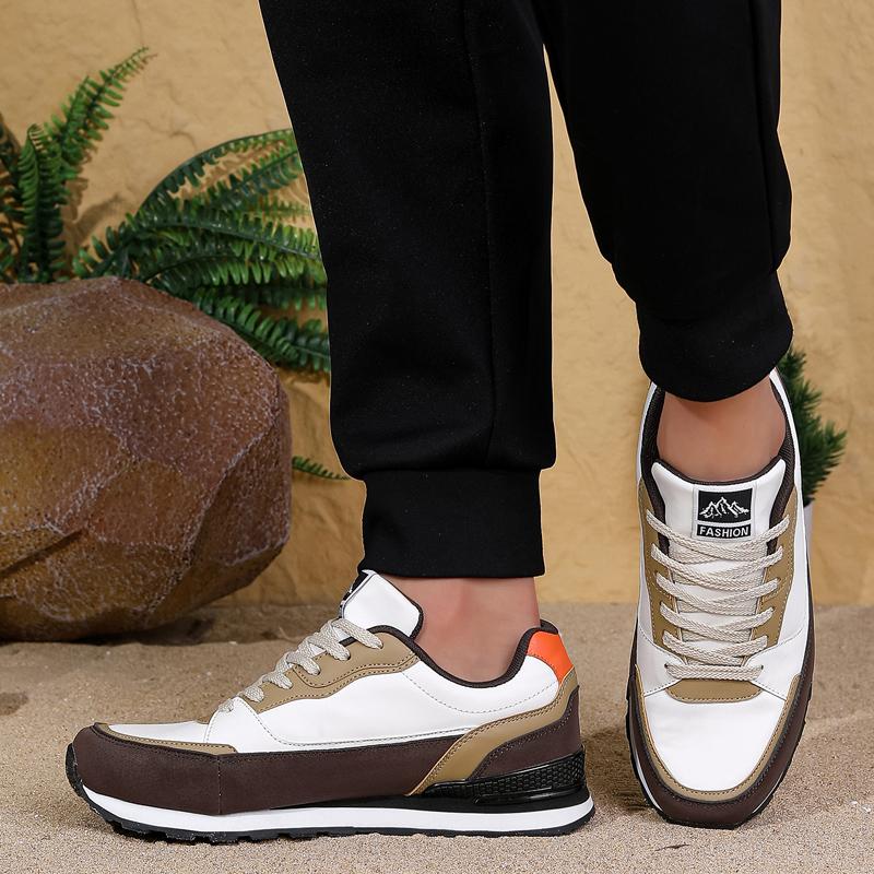 Men Casual Sneakers PU Leather Comfortable Outdoor Casual Men's City Walking Running Sneakers for Men Shoes Black Size 39-47