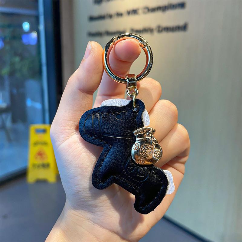 

Кожаный Автомобильный Высококачественный Брелок Мини-Рюкзак Аксессуар Элегантная Лошадь Ключная Подвеска Black