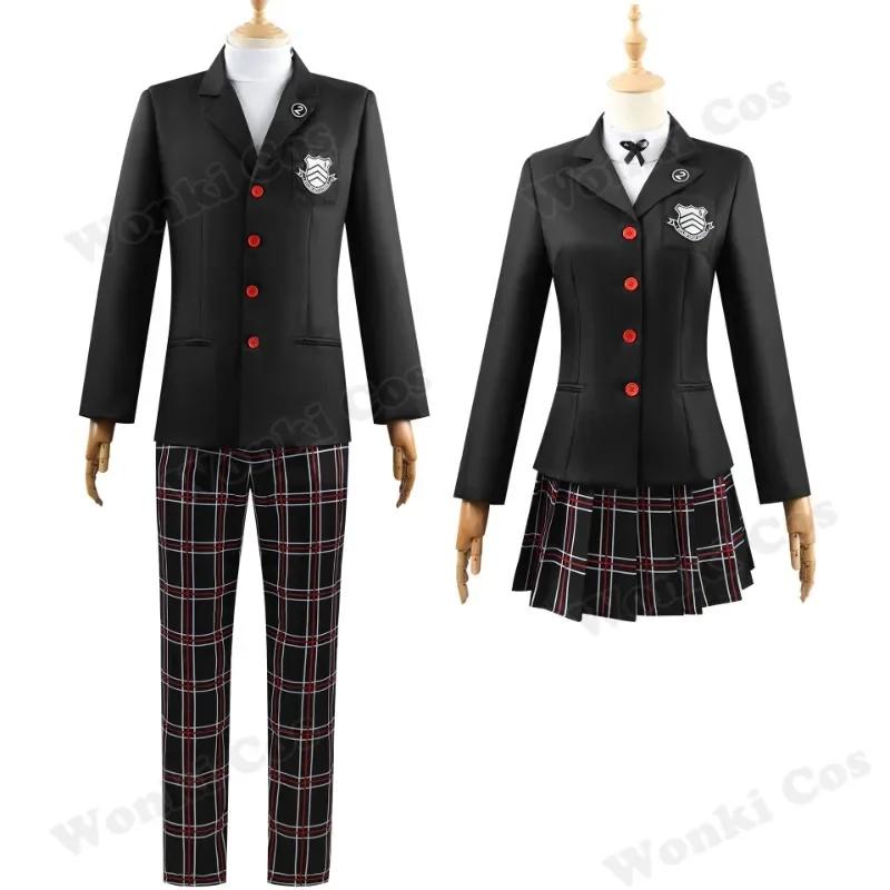 Game Amamiya Ren Cosplay Costume School Uniforms Kasumi Yoshizawa P5 Cosplay Jk Outfits For Men Women Role Play