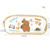 Cartoon Capybara Pencil Case Transparent Waterproof Zipper Pen Pouch Large Capacity Stationary Organizer Bag School Supplies