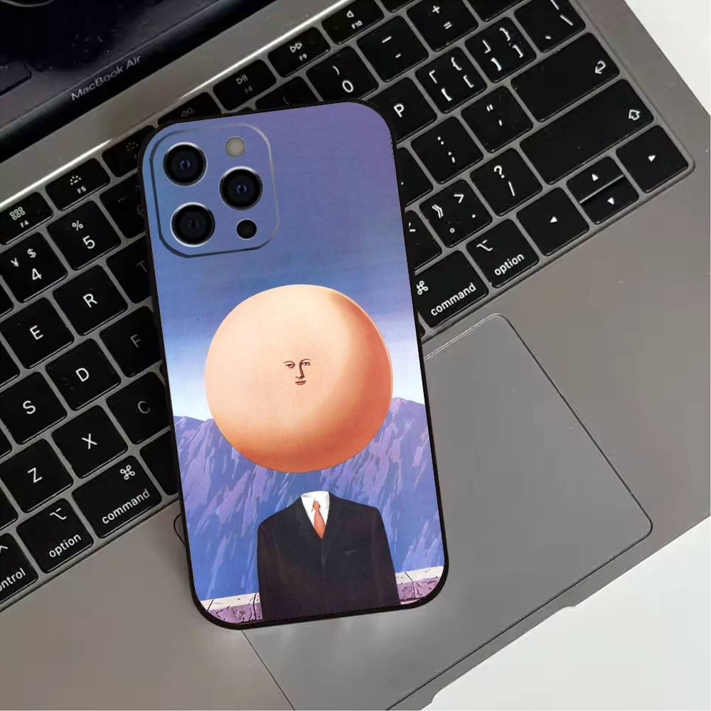 

Rene Magritte Art Aesthetic Phone Case For iPhone 17,16,15,14,13,12,11 Plus,Pro Max,XS,Soft Silicone Black Cover iPhone13PRO