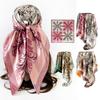 90cm Scarf, Headscarf, Women’s Two-Tone Printed Fashionable Versatile Shawl, Rayon Square Scarf