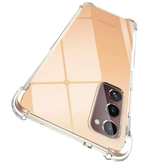 Coque Silicone TPU Souple - VCOMP - Samsung Galaxy S20 FE - Transparent - Anti-choc - 3 Films Verre Trempé