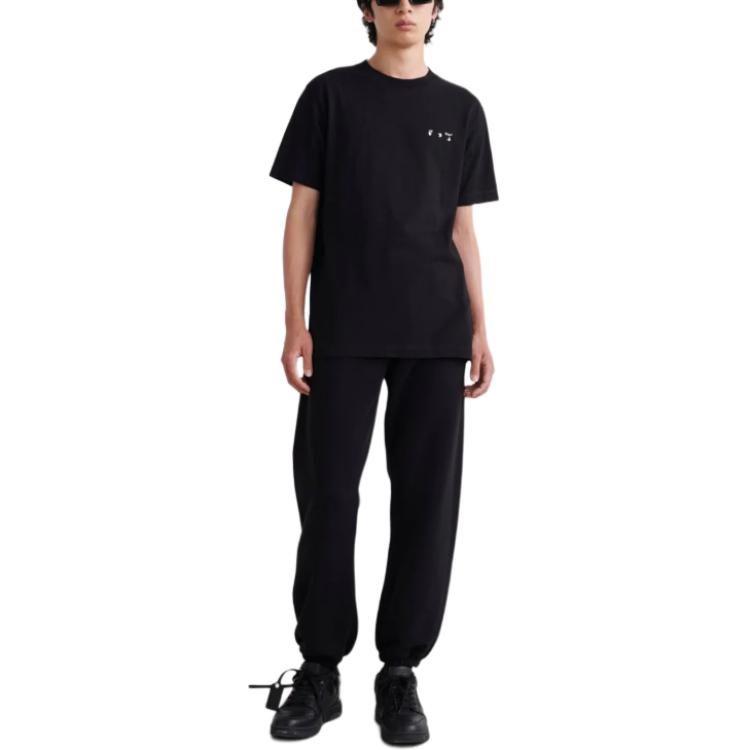 OFF WHITE Drowning Man Logo Caravaggio Saint Jerome Writing Print T Shirt OMAA027C99JER0051001