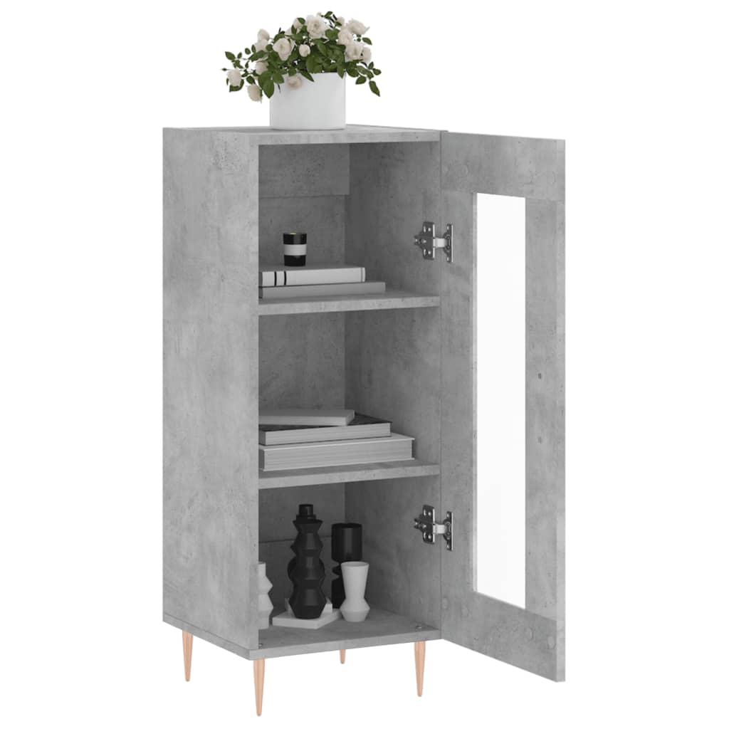 Vidaxl Szafka, Szarość Betonu, 34,5X34X90 Cm, Materiał Drewnopochodny